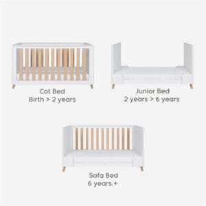 Tutti bambini fika 3 piece room set white light oak