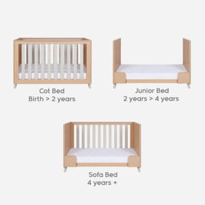 Tutti bambini fika mini cot bed light oak white sand (1)
