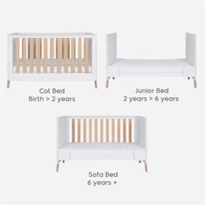Tutti bambini fuori cot bed white light oak (3) 1