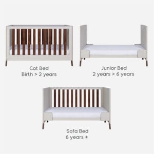 Tutti bambini fuori cot bed white sand warm walnut (3) 1
