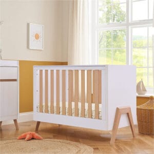 Tutti Bambini Fuori Mini Cot Bed - White/Light Oak