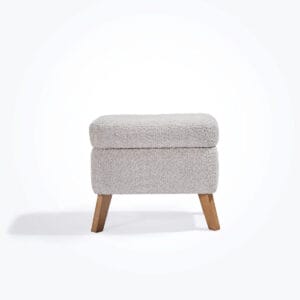 Tutti bambini harper wingback rocking chair & foot stool teddy cloud grey