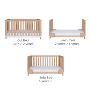 Tutti bambini hygge cot bed white light oak (4)