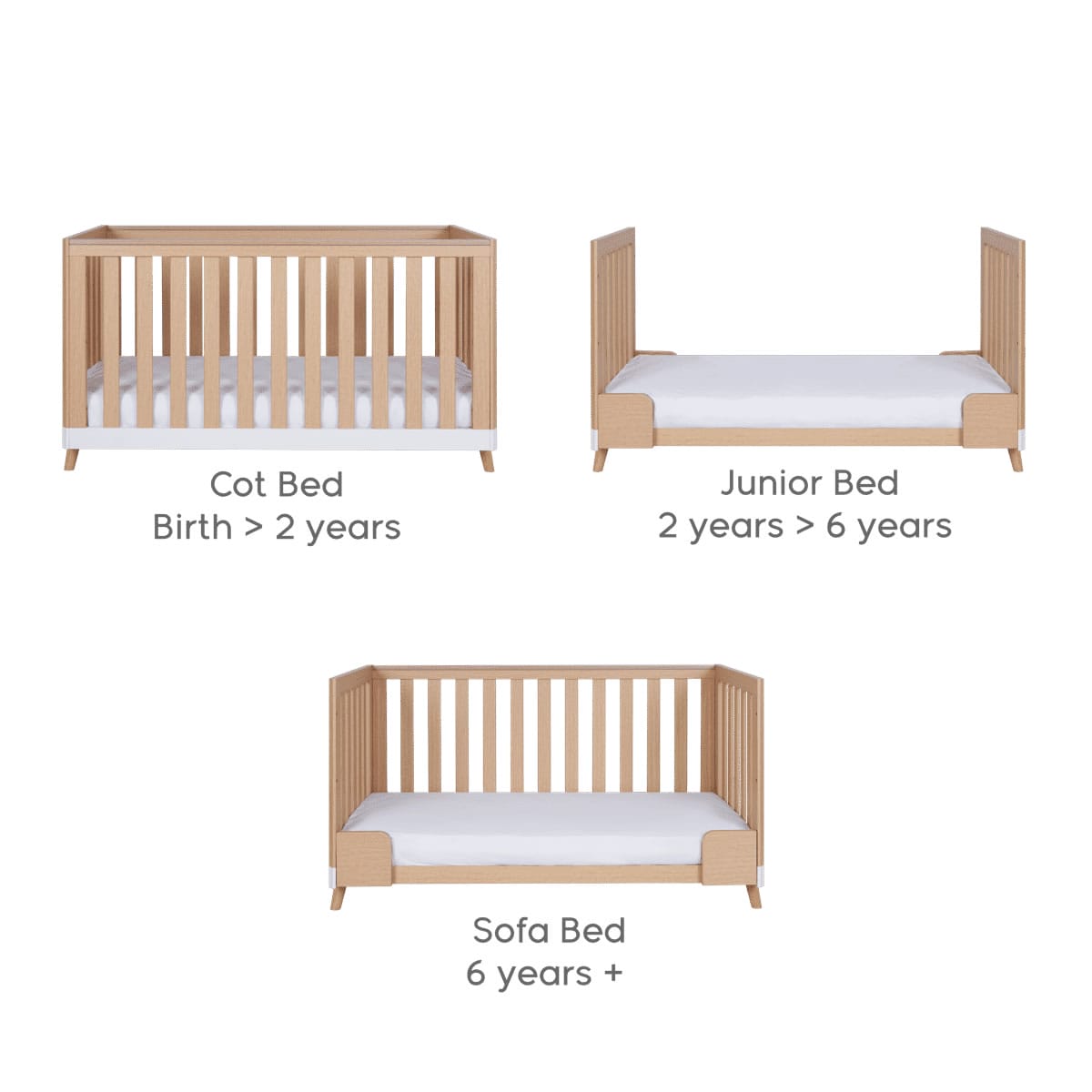 Tutti bambini hygge cot bed white light oak (4)