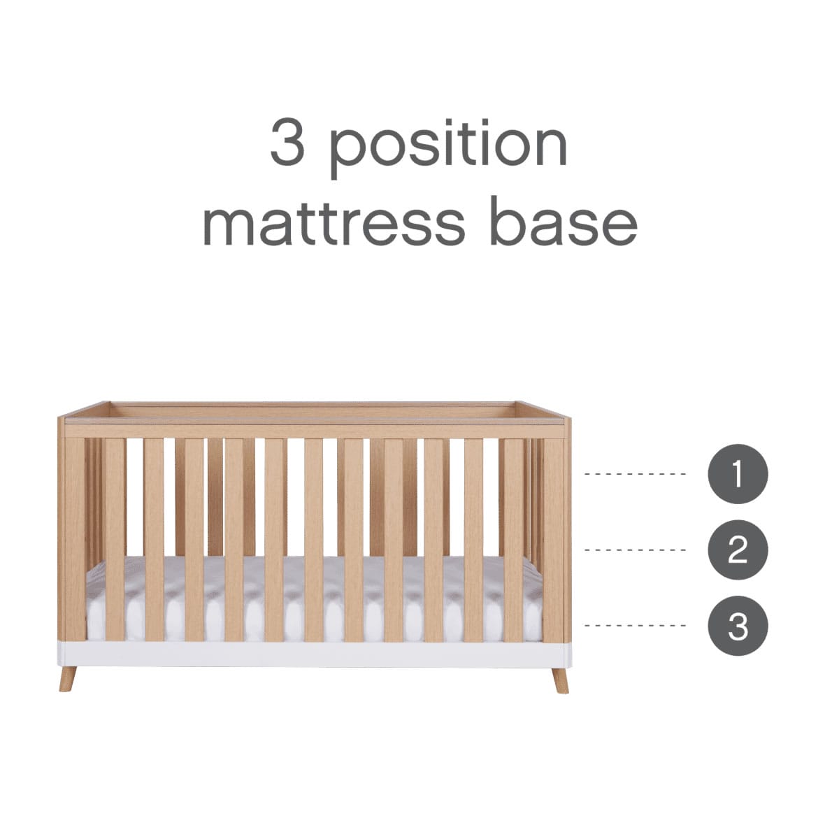 Tutti bambini hygge cot bed white light oak (5)