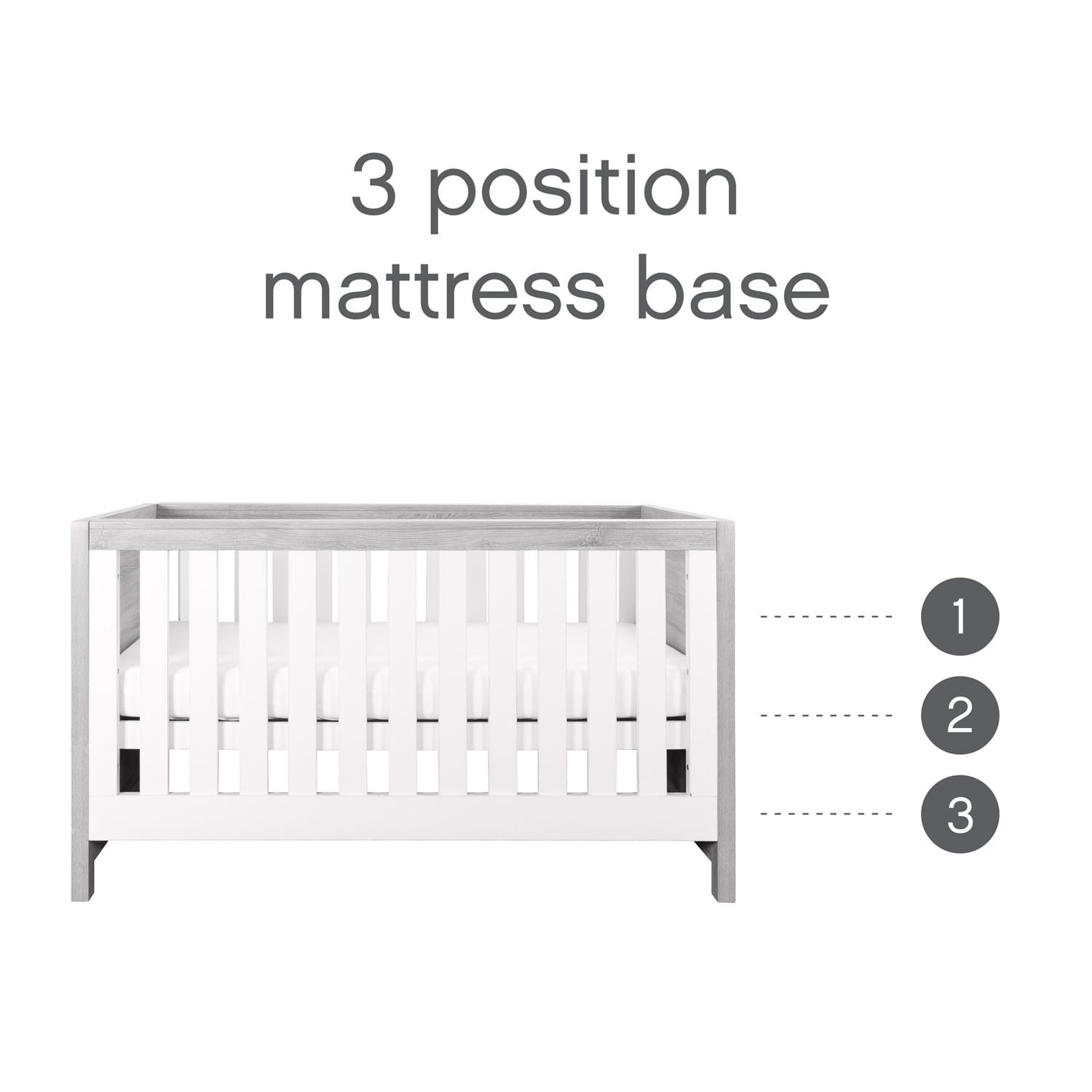 Tutti bambini modena 3in1 cot bed grey ash white (3)
