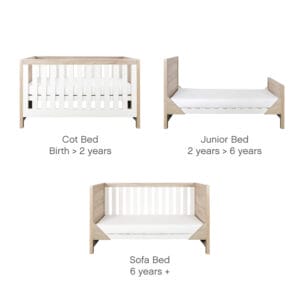 Tutti bambini modena 3in1 cot bed white oak (4)