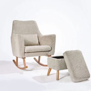 Tutti bambini oscar luxe rocking chair & foot stool teddy mushroom (5)