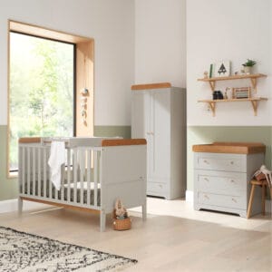 Tutti Bambini Rio 3 Piece Room Set - Dove Grey/Honey Oak