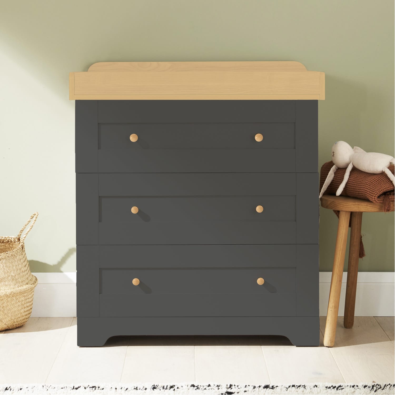 Tutti bambini rio 3 piece room set slate grey honey oak (5)