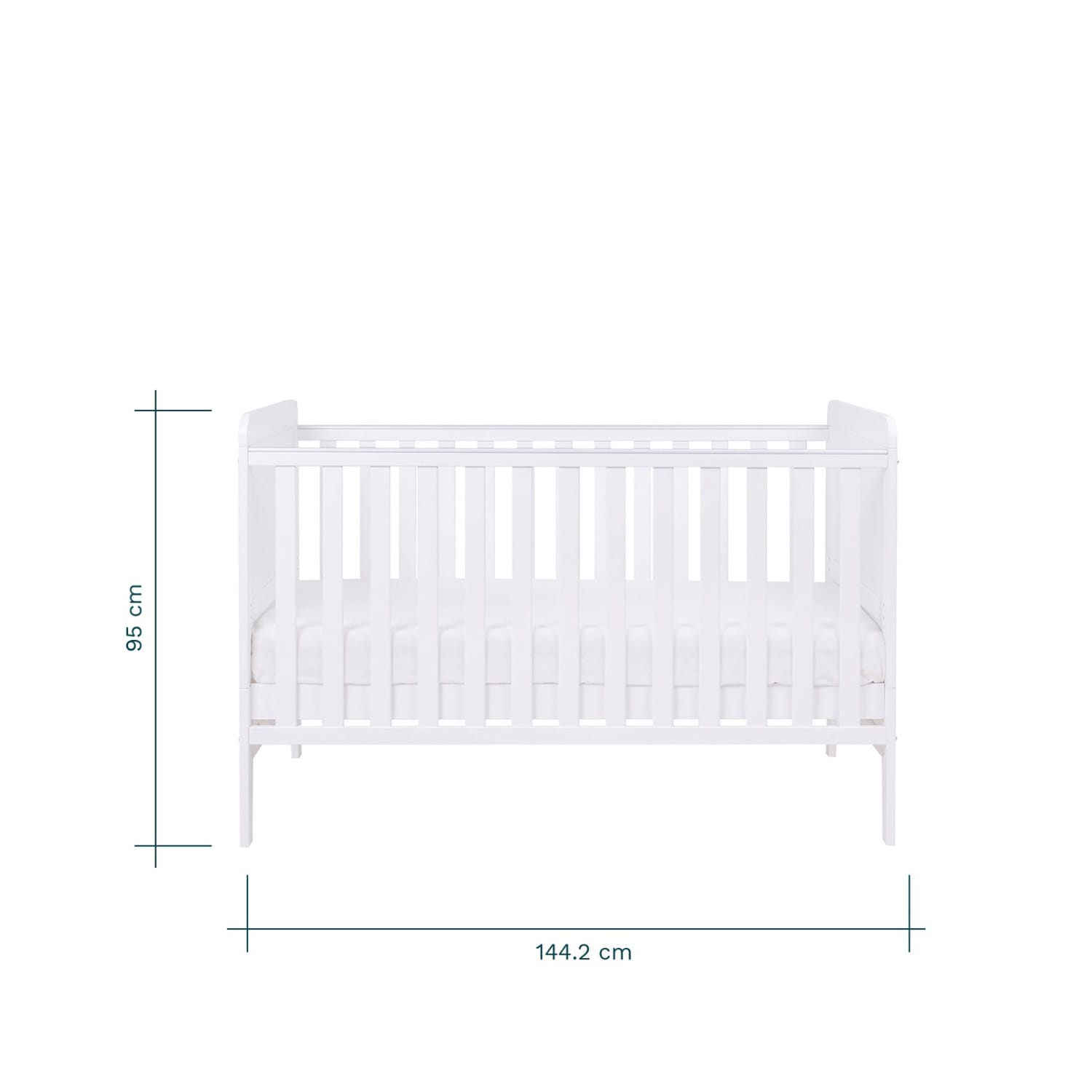 Tutti bambini rio cot bed with cot top changer & mattress white (1)