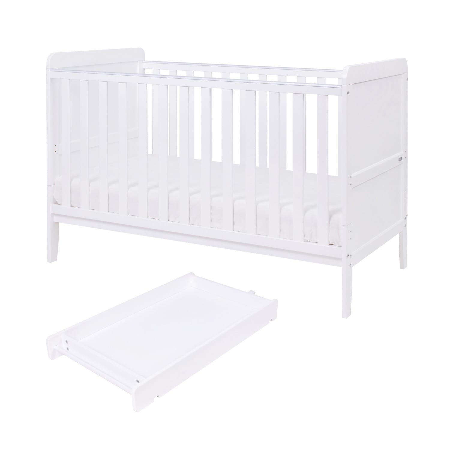Tutti bambini rio cot bed with cot top changer & mattress white (10)