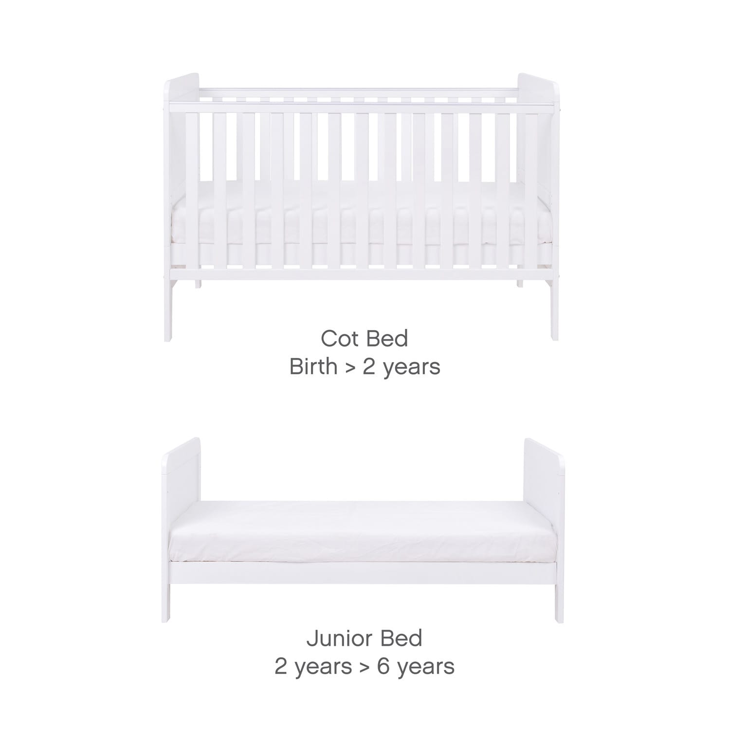 Tutti bambini rio cot bed with cot top changer & mattress white (4)