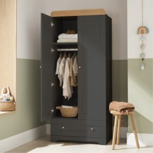 Tutti bambini rio wardrobe slate grey honey oak (1)