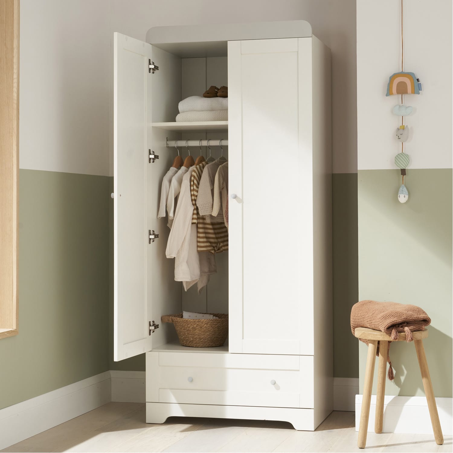 Tutti bambini rio wardrobe white dove grey (6)
